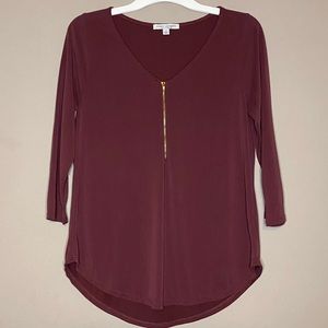 ❌SOLD❌Green Envelope Zipper Front Blouse